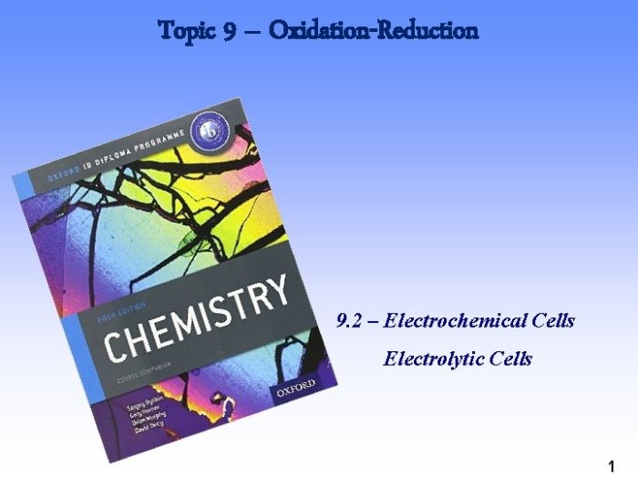 Topic 9 oxidation reduction answer key